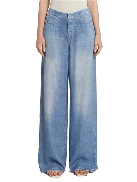 JEANS PALAZZO IN LYOCELL DONNA BLU