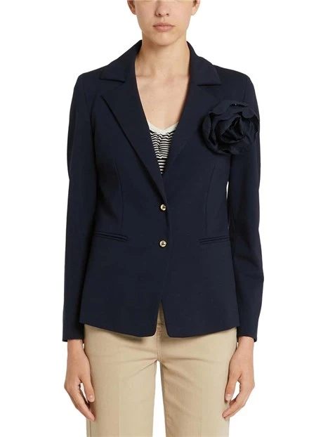 BLAZER SCOLLO REVER FIT ADERENTE DONNA BLU