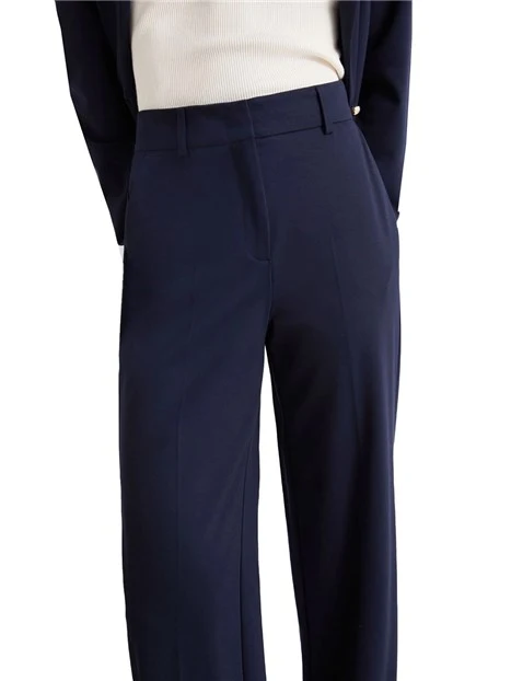 PANTALONI PALAZZO CON TASCHE POSTERIORI ALLA FRANCESE DONNA BLU