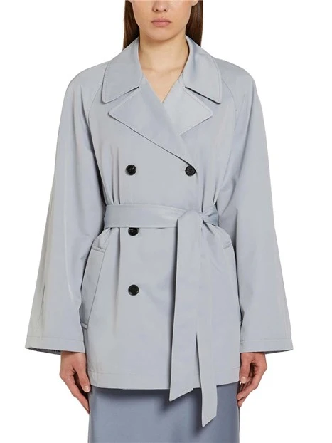 TRENCH  IMPERMEABILE IN COTONE TECNICO DONNA AZZURRO