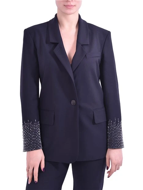 GIACCA BLAZER  MONOPETTO CON CHIUSURA A UN BOTTONE DONNA BLU