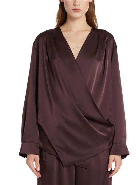 BLUSA CON INCROCIO DONNA BORDEAUX