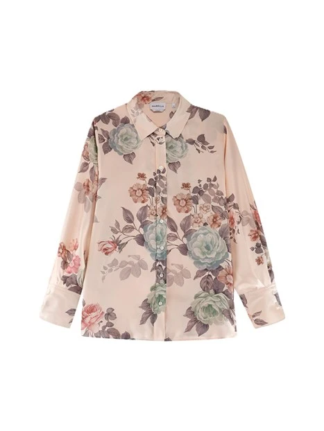 CAMICIA IN SETA CON FANTASIA STAMPATA DONNA ROSA