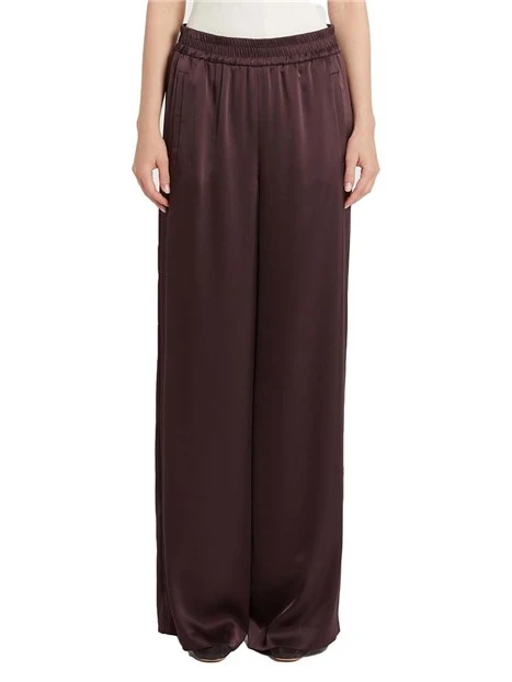 PANTALONE PALAZZO SATIN DONNA BORDEAUX