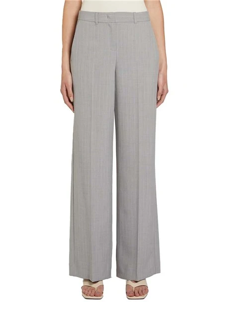 PANTALONI PALAZZO CON PIEGA STIRATA DONNA GRIGIO
