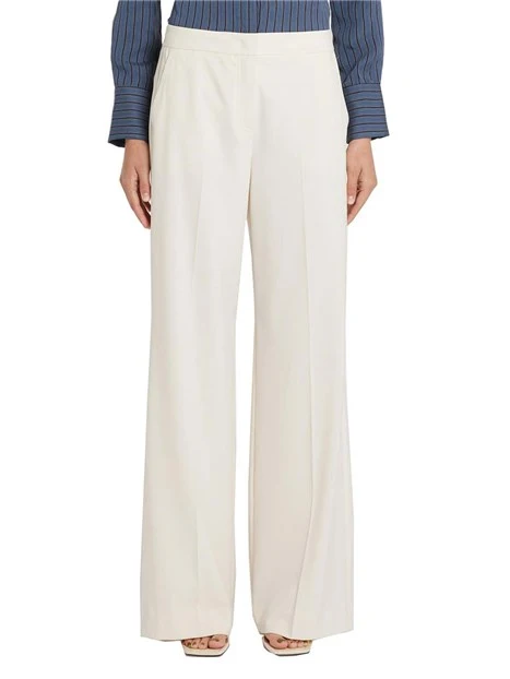 PANTALONI SIGARETTA CON PIEGA STIRATA DONNA BIANCO