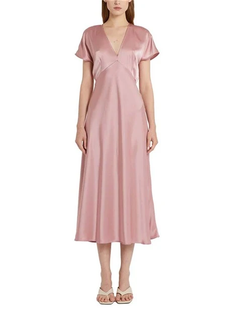 VESTITO LUNGO SATIN DONNA ROSA