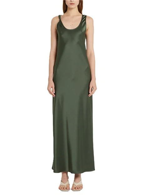 VESTITO LUNGO SATIN DONNA VERDE