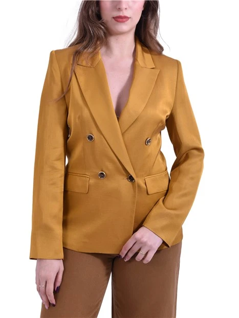 BLAZER SCOLLO REVER CHIUSURA DUE BOTTONI DONNA GIALLO