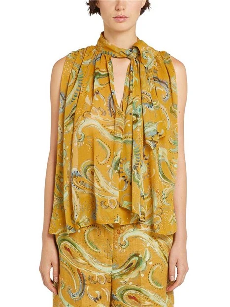 TOP SMANICATO FANTASIA DONNA GIALLO