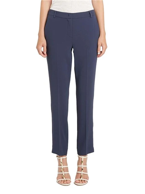 PANTALONI CHINO SATIN DONNA BLU