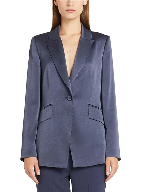 BLAZER SATIN LUCIDO DONNA BLU