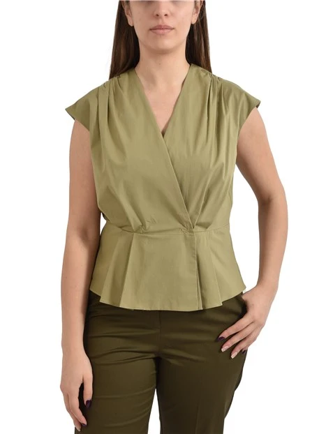 TOP MANICA KIMONO DONNA MARRONE