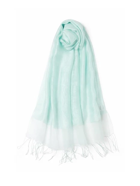 STOLA IN SETA E VISCOSA DONNA TURCHESE