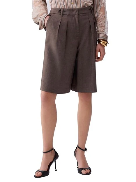 SHORTS CON TASCA A FILETTO DONNA GRIGIO