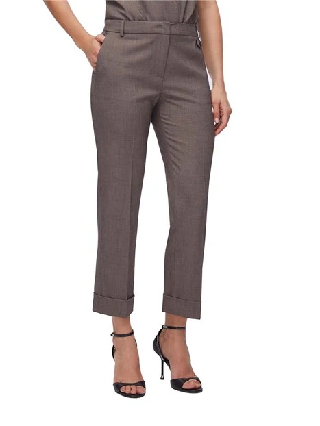 PANTALONI CHINO CON RISVOLTO DONNA GRIGIO