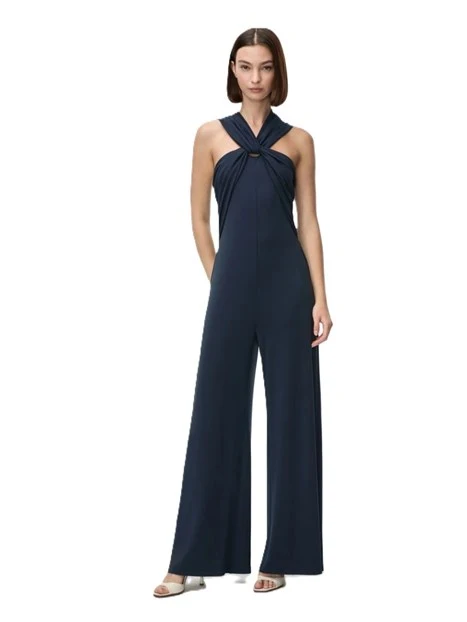 TUTA IN JERSEY  CON TOP DRAPPEGGIATO DONNA BLU