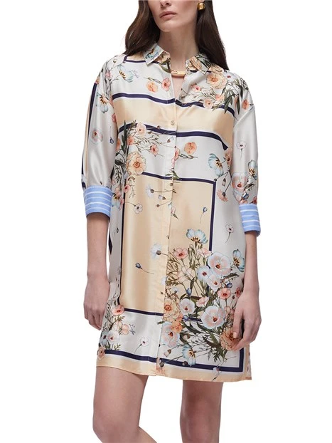 VESTITO CHEMISIER CON FANTASIA DONNA BLU