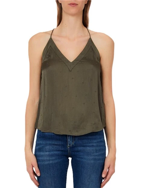 TOP CON BRETELLE DONNA VERDE