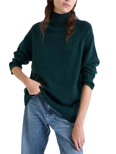 MAGLIA DOLCEVITA IN LANA MERINOS DONNA VERDE