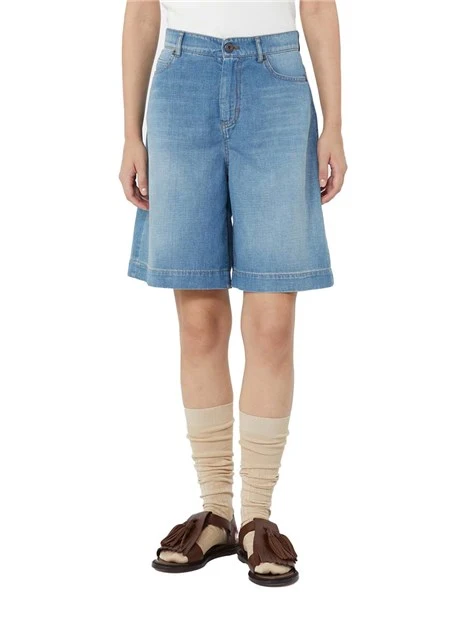 JEANS CROPPED CON BASCHINA SUL RETRO DONNA BLU