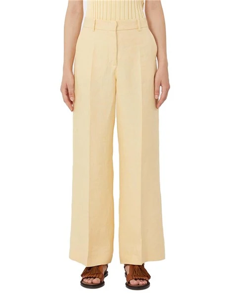 PANTALONI PALAZZO CHIUSURA GANCETTO DONNA GIALLO