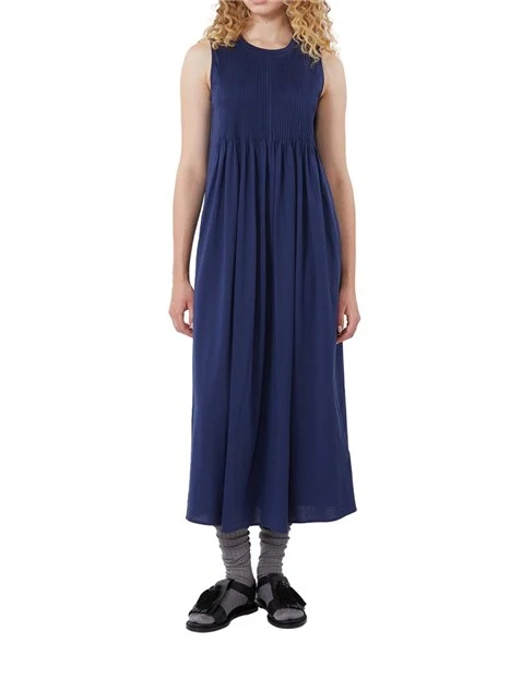 VESTITO LUNGO CON CHIUSURA FIOCCO DONNA BLU