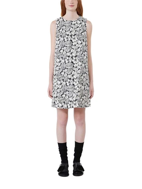 VESTITO CORTO IN STUOIA DI COTONE DONNA AVORIO