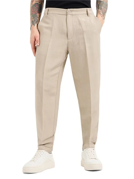 PANTALONI CHINO PIEGA STIRATA UOMO  BEIGE