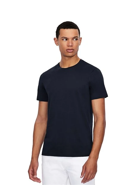 T-SHIRT MANICA CORTA CON MICRO LOGO APPLICATO UOMO BLU NAVY