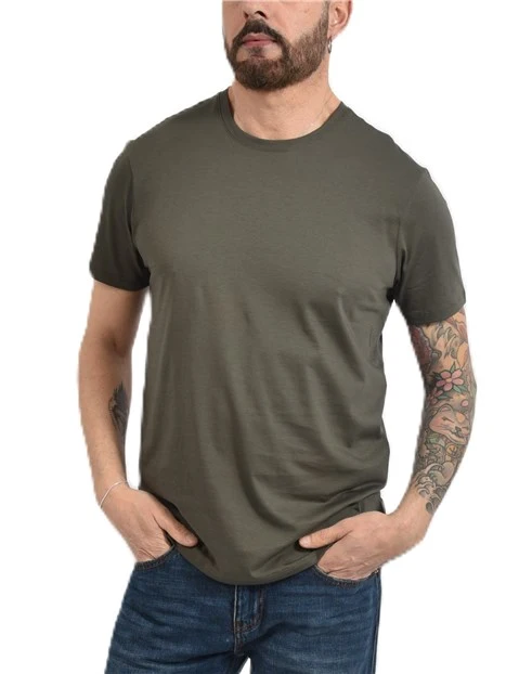 T-SHIRT MANICA CORTA CON MICRO LOGO APPLICATO UOMO VERDE
