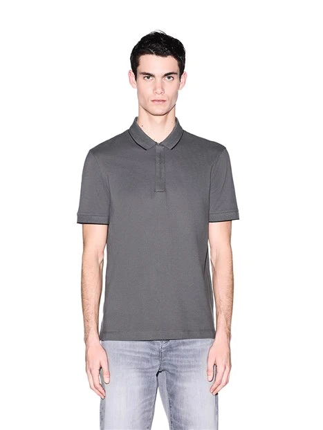POLO MANICA CORTA CON RIFINITURE A CONTRASTO UOMO GRIGIO