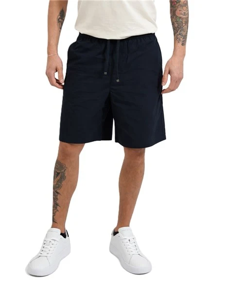 BERMUDA TAGLIO CORTO CON VITA ELASTICIZZATA UOMO BLU