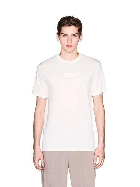 T-SHIRT MANICA CORTA CON STAMPA SUL PETTO UOMO BEIGE