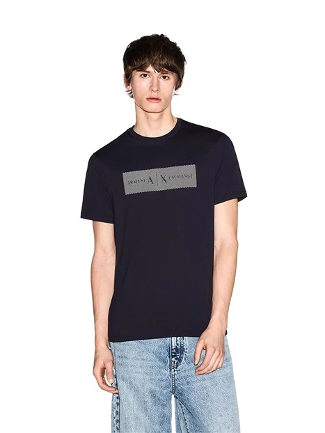 T-SHIRT MANICA CORTA CON STAMPA DEL LOGO UOMO  BLU