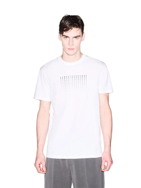 T-SHIRT MANICA CORTA STAMPA LOGO FANSTASIA UOMO BIANCO