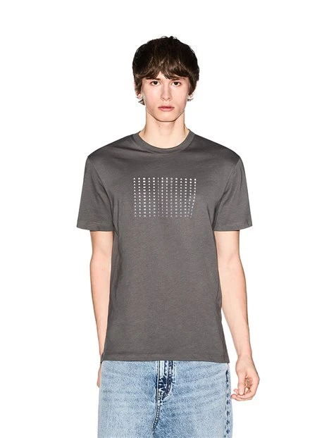 T-SHIRT MANICA CORTA STAMPA LOGO FANSTASIA UOMO GRIGIO