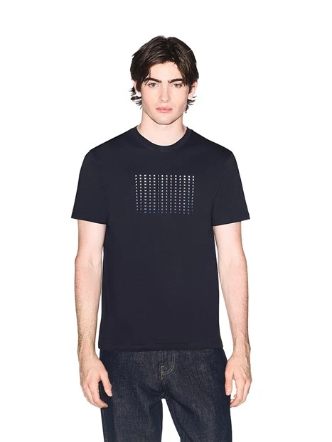 T-SHIRT MANICA CORTA STAMPA LOGO FANSTASIA UOMO BLU