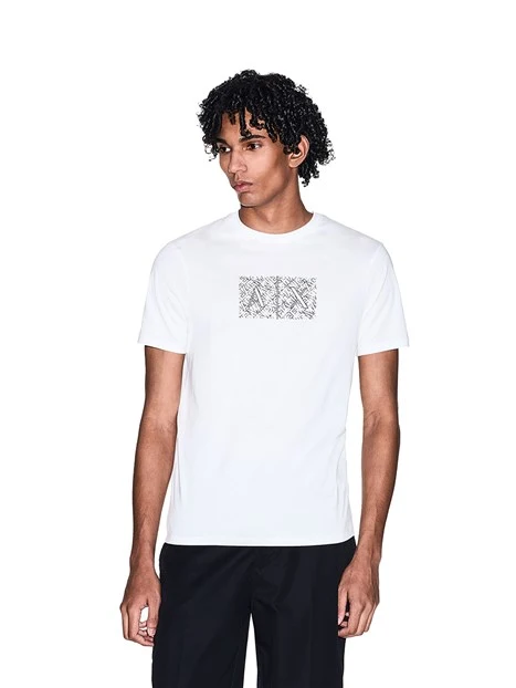 T-SHIRT MANICA CORTA CON GRAFICA LOGO UOMO BIANCO