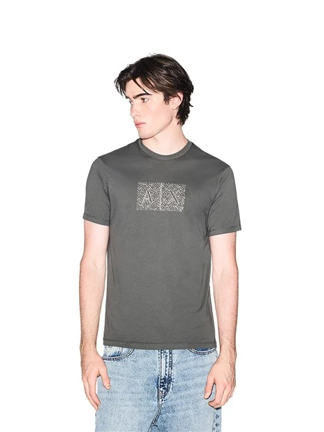 T-SHIRT MANICA CORTA CON GRAFICA LOGO UOMO GRIGIO