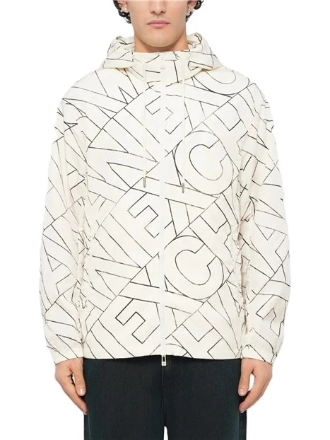 GIACCA CON CAPPUCCIO CON STAMPA LETTERING ALL OVER UOMO BIANCO