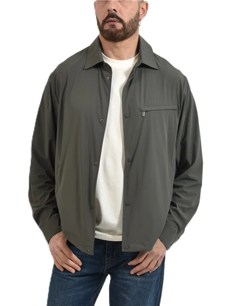 GIACCA MORBIDA CON COLLETTO CLASSICO E TASCHINO CON ZIP UOMO VERDE