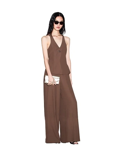 TUTA ELEGANTE SMANICATA DONNA MARRONE