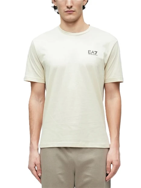 T-SHIRT MANICA CORTA IN JERSEY DI COTONE CON LOGO EA7 UOMO GRIGIO