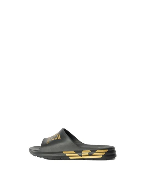 CIABATTE 7X000356AF18618 UOMO NERO ORO