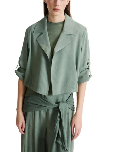 GIACCA CORTA SCOLLO A REVER CON LACCETTO DONNA VERDE