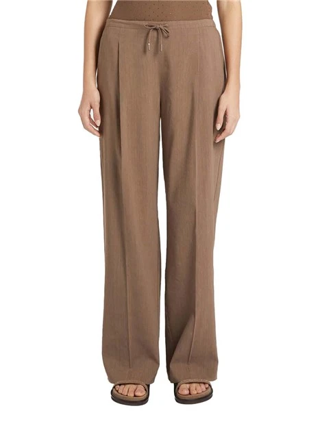 PANTALONI PALAZZO CON COULISSE DONNA MARRONE