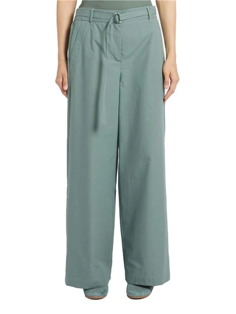 PANTALONI PALAZZO CON CHIUSURA NASCOSTA DONNA VERDE