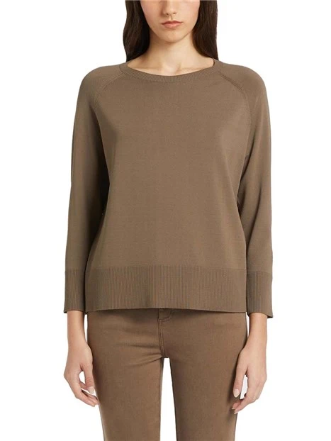 MAGLIA GIROCOLLO COLLO SDONDATO DONNA MARRONE