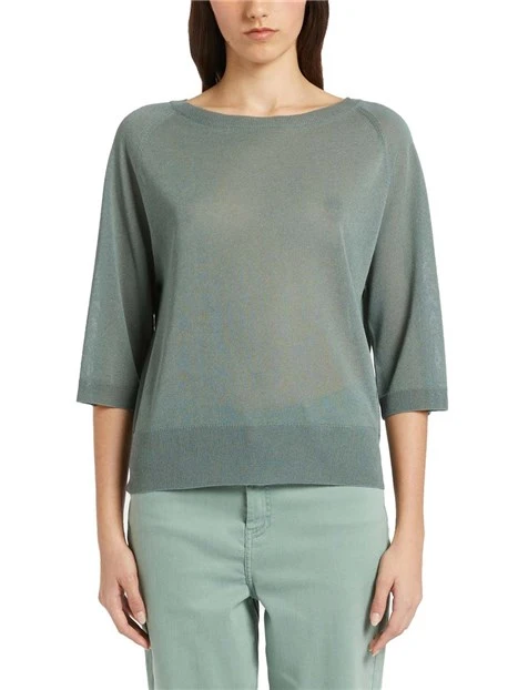 MAGLIA GIROCOLLO IN FILATO DI VISCOSA DONNA VERDE